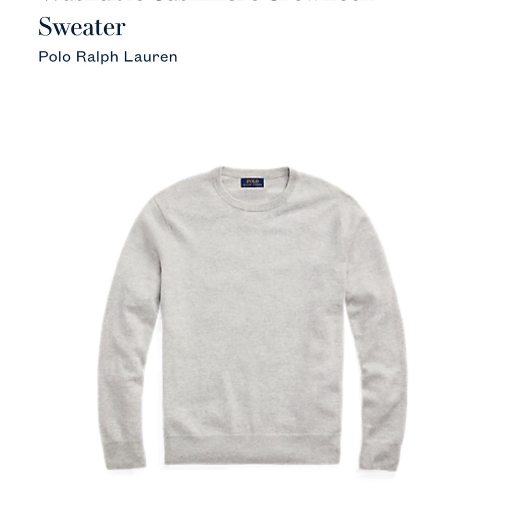 Polo by Ralph Lauren Men's CASHMERE Grey Sweater